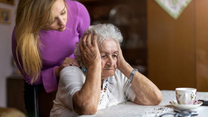 Nurse helping a senior citizen