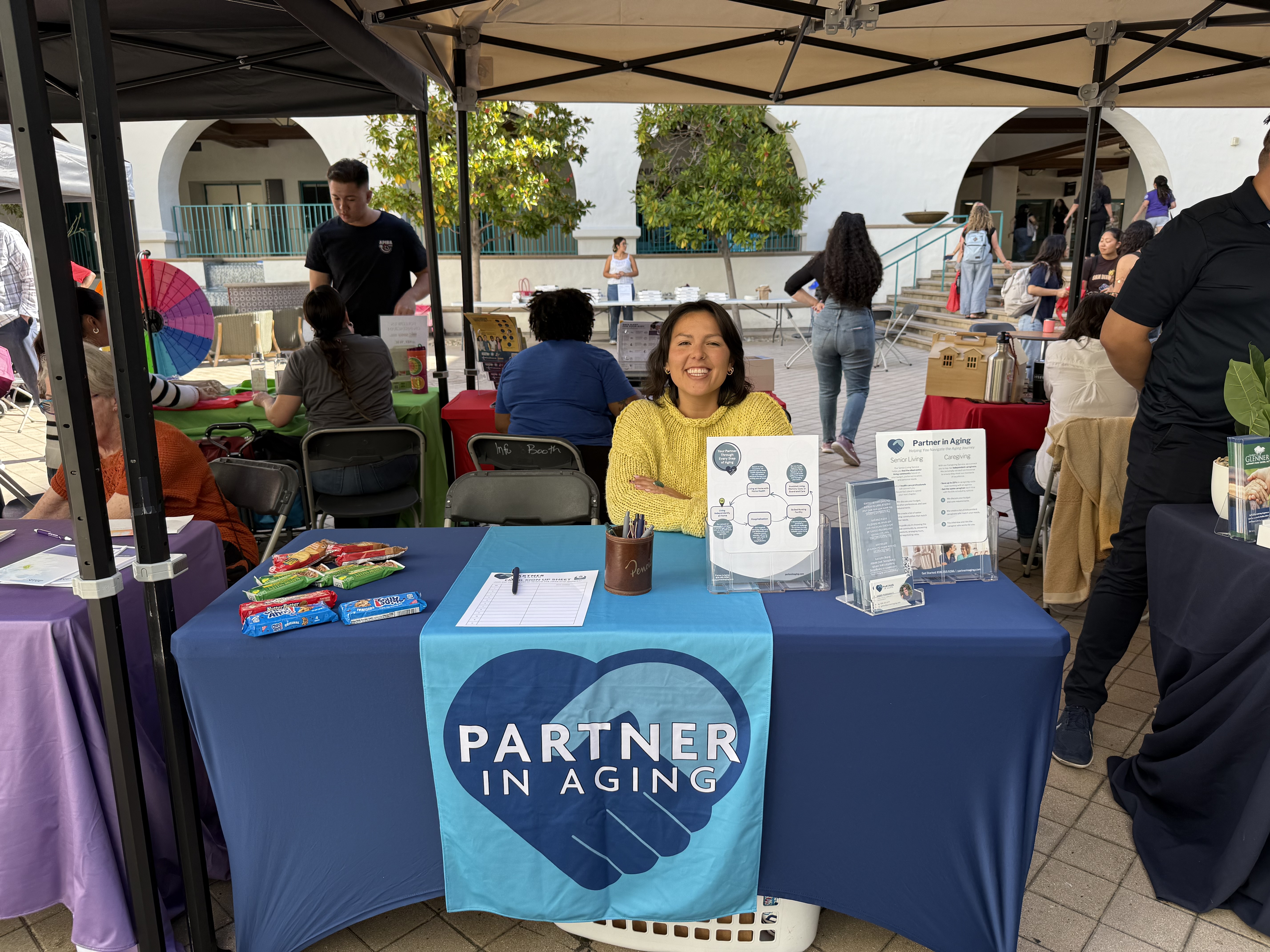 Partner in aging booth at caregiver resource fair