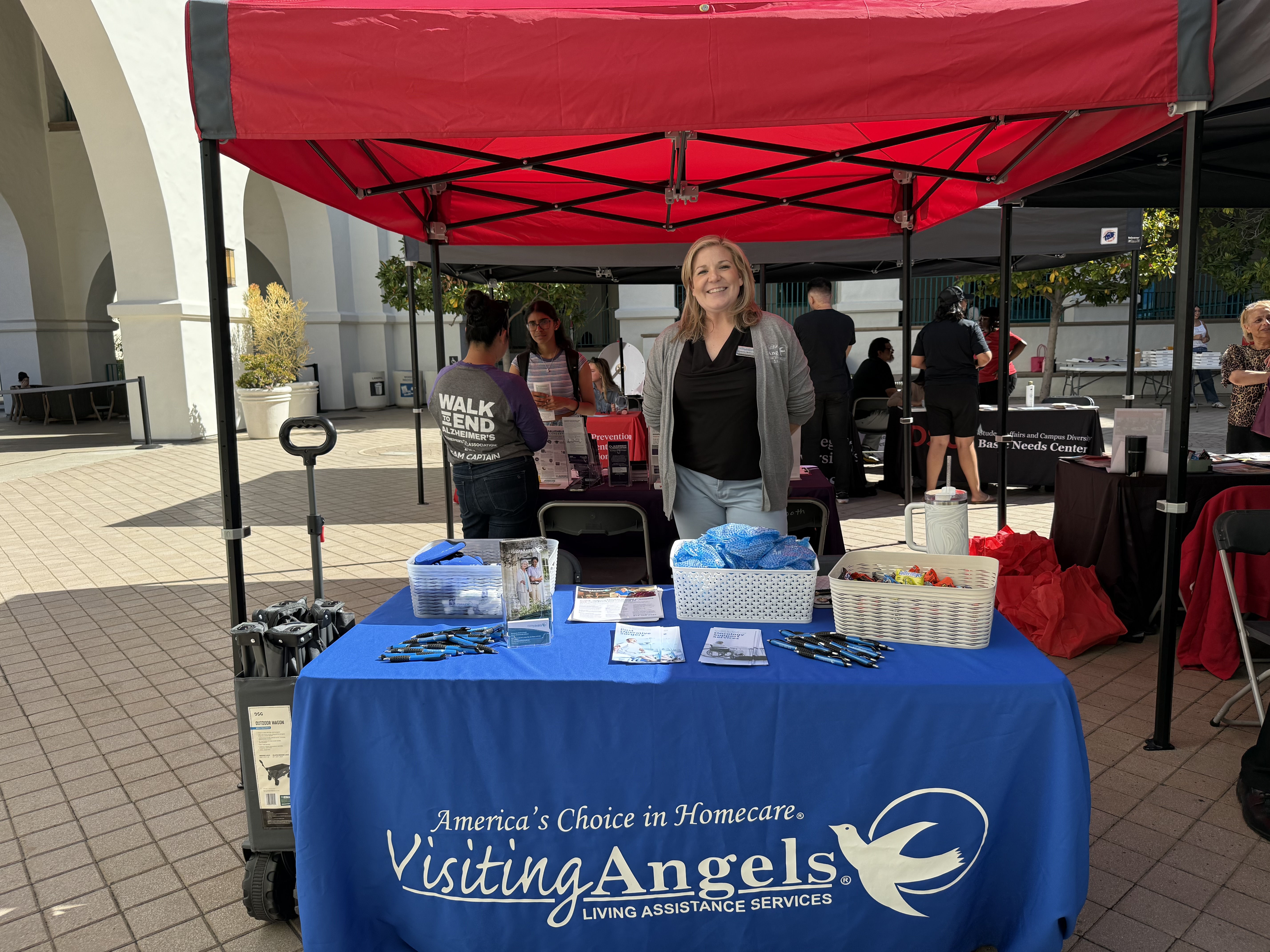 Visiting angels booth at caregiver resource fair