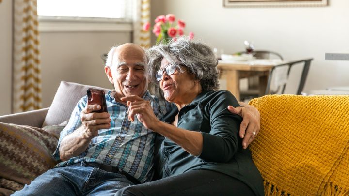 Elderly Couple on Couch