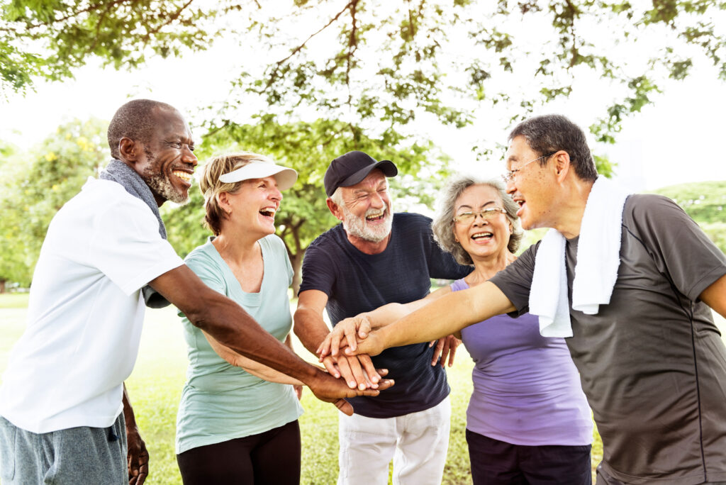 older individuals being active and happy