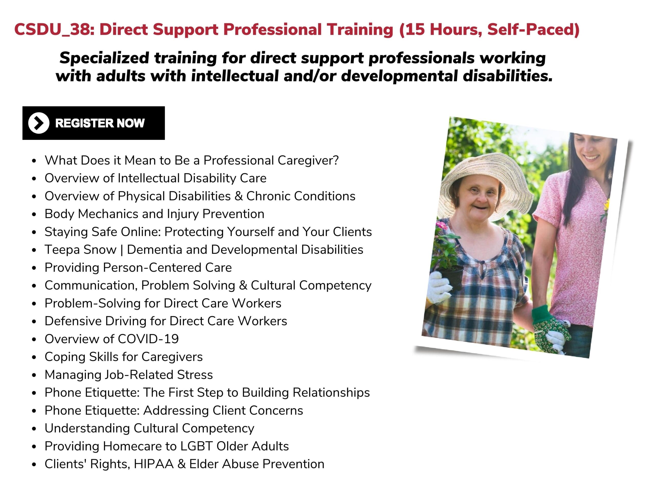 CSDU_38: Direct Support Professional Training (15-hours, Self-Paced)