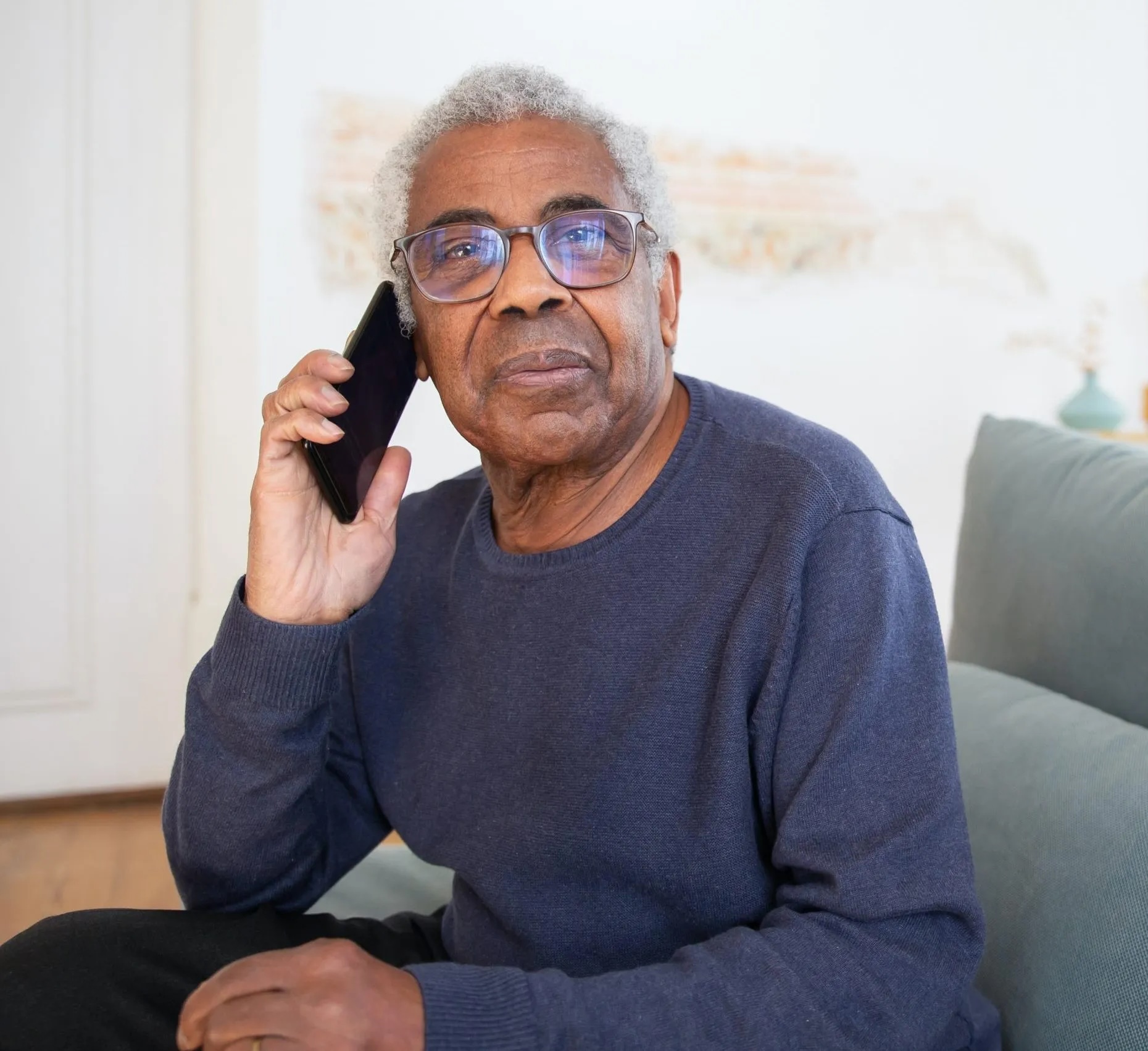 Elderly Man on the phone